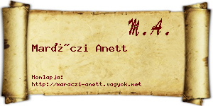 Maráczi Anett névjegykártya